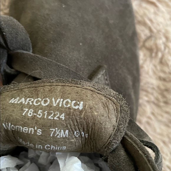 Marco Vicci Women’s 7 1/2 suede lace up booties olive  78-51224 - Picture 8 of 11